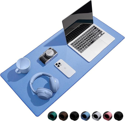 Reniteco Waterproof Large Gaming Mouse Pad with Durable Stitched Edges, Non-Slip Rubber Base, Grainy Jacquard Mouse Mat Desk Pad for Home Office Gaming, 27.6"x11.8"x0.12", Matte Blue