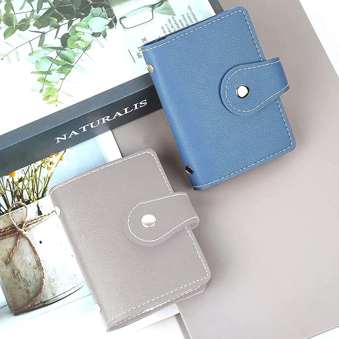 PRIVILLA 2 Pcs Credit Card Holder and business card holder，Sd Card Holder Each Has 26 Card Organizers, 2024 New Credit Card Holders book for Men and Women.