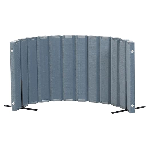 Angeles 30" x 6' Quiet Divider With Sound Dampening Panels, Freestanding Room Divider Wall, Gray