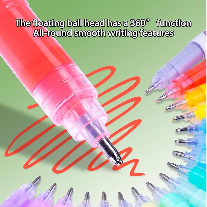 kander Acrylic Gel Pens, 12 Colors Highlighter Acrylic Gel Ink Pens with Bullet Tip,Strong Coverage, Large Ink Capacity, Multi-Purpose Paint Pens for Rock Painting, Crafts, DIY, Art Supplies