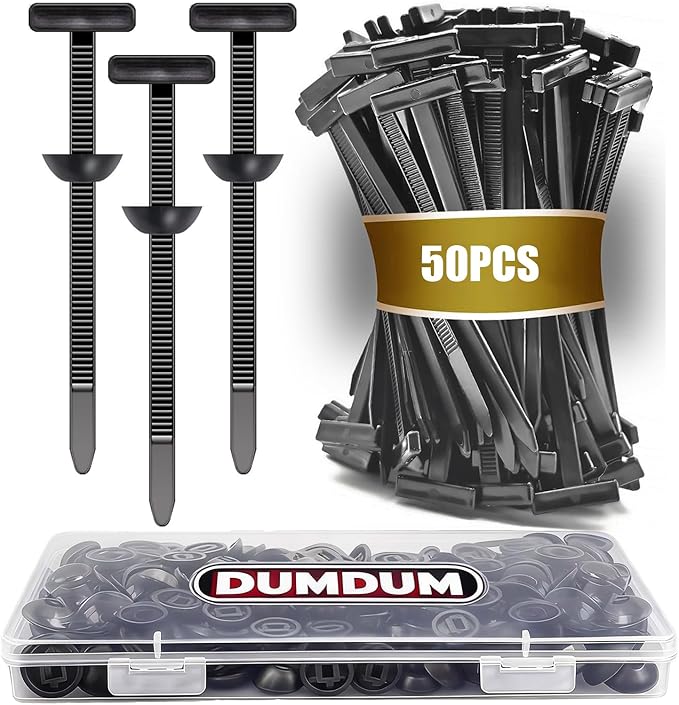 200 Pcs Nylon Universal Cable Tie Buckle with PP Storage Box - Multifunctional Zip Ties with Pin & Button, UV Resistant Fasteners for Car Repair, Bumper & Fender Clips (50PCS)