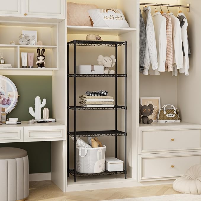 SINGAYE Shelf Closet Wire Shelving：Adjustable Metal Unit for Laundry Room Organization Bathroom Kitchen Home Storage Small Pantry Rack Shelves