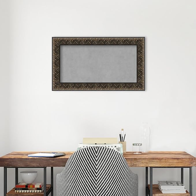 Amanti Art Black Framed Magnetic Board 17x29 Small Vision Board for use with Magnets, 100% Metal Sheet to Display Items as Office Decor or for Home Organization in mudroom, Kitchen or Kids Room