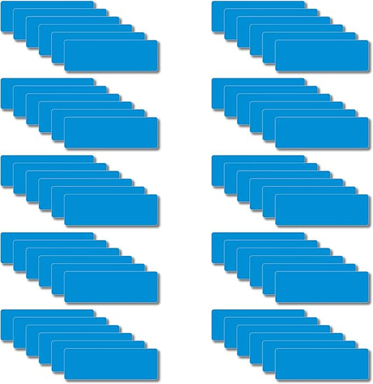 Magnetic Dry Erase Magnets Labels 3x1 inches, Reusable Name Tags, Organizing Schedules in Office/Classroom. Work on Fridge/White Board (Blue 60Pcs)
