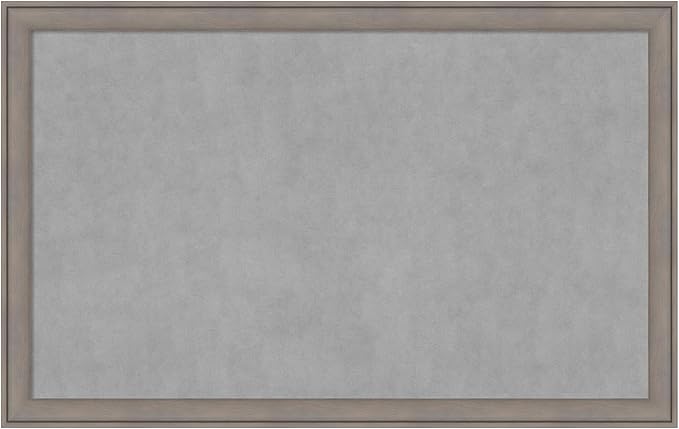 Amanti Art Grey Framed Magnetic Board 27x43 Large Vision Board for use with Magnets, 100% Metal Sheet to Display Items as Office Decor or for Home Organization in mudroom, Kitchen or Kids Room