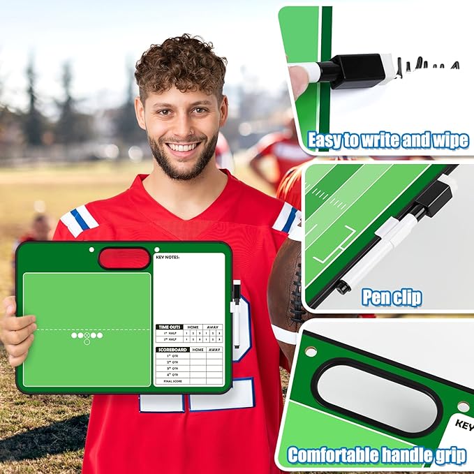 Torlam Magnetic Dry Erase Coach Board, Baseball, Soccer, Football, Basketball Coaching Clipboard
