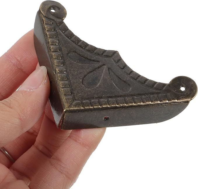 Artibetter 30Pcs Vintage Metal Corner Protectors for Furniture Wooden Boxes Desk Corner Bumpers Table Edge Guards Decorative Antique Style