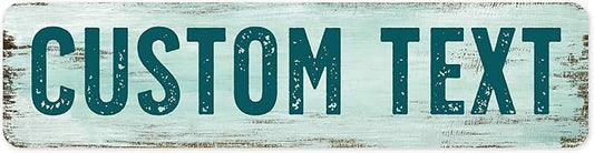 Custom Sign, Custom Street Sign, 11 Font Colors, 13 Font Styles, 4 Hole Options, 22 Sizes, 8x32 Inches, Rust Free DiBound, Fade Resistant, Made in USA by My Sign Center (Shabby Chic)