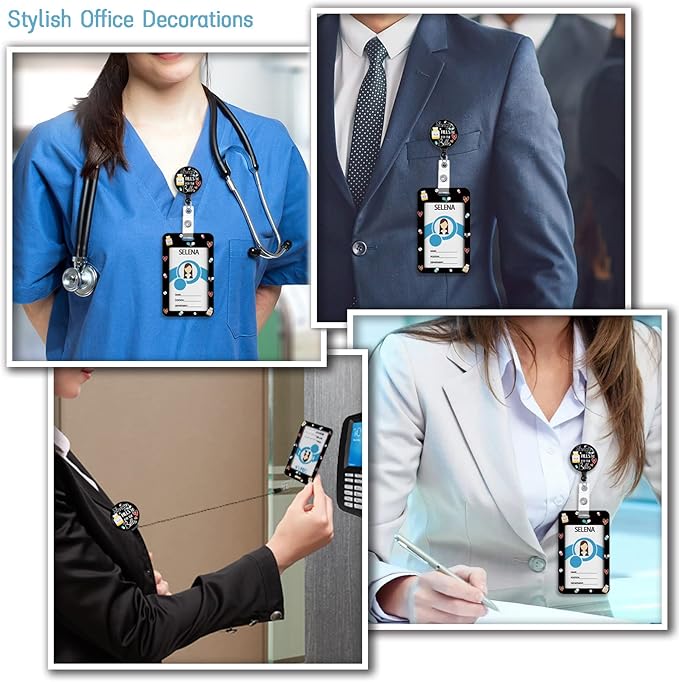 ID Badge Holder with Breakaway Lanyard, Nurse Lanyards for ID Badges Name Tags ID Card Holder, Cute Badge Reel Badge Clip Retractable, Pharmacy Technician Pharmacist Design