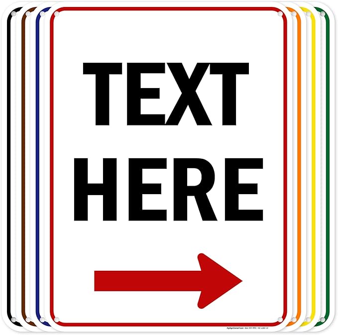 Custom Arrow,Custom Directional Sign, Right Arrow, 18x24 Inches, 55 mil thick HDPE (high density polyethylene) Made in USA by My Sign Center