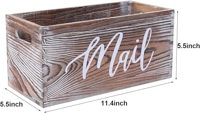 CFYACFY Mail Organizer Magazine Countertop Mail Storage Organizer for Home Mail and Key Holder for Desk Letter Basket Farmhouse Home Decor Mailbox Mail Basket 5.5*5.5*11.4 Inch
