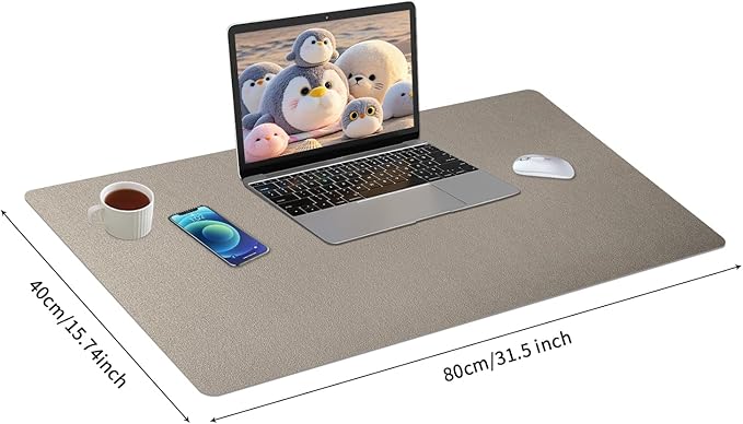 Bloss Pearl Gray Desk Mat 31.5"x15.7", Desk Matt for Desktop, Waterproof Large Desk Pad, Computer Mat for Office/Home/Decor/Christmas Desk Mat