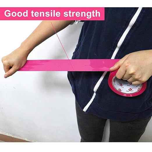 BOMEI PACK Heavy Duty 6 Rolls Colored Moving Tape with Dispenser 1.88 Inch x 60 Yard, Pink Packaging Tape 2.4 mil Packing Tape for Shipping, Moving, Mailing & Storage