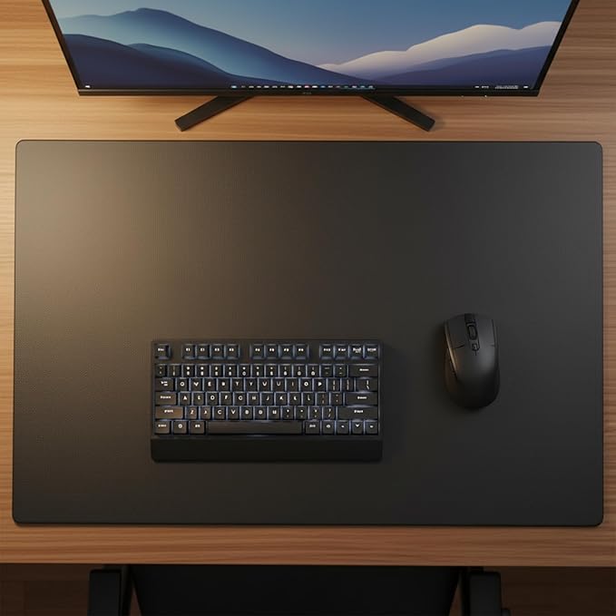 Dacasso Classic Leather Mat Desk pad, 38" x 24", Black