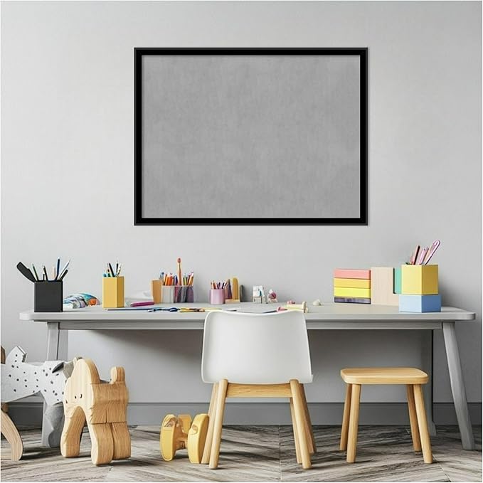 Amanti Art Black Framed Magnetic Board 19x25 Medium Vision Board for use with Magnets, 100% Metal Sheet to Display Items as Office Decor or for Home Organization in mudroom, Kitchen or Kids Room