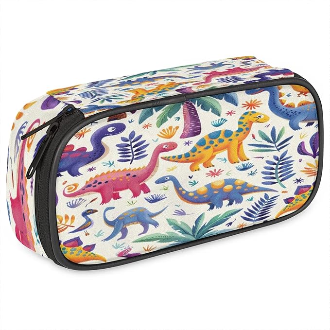 Pardick Pencil Case，Dinosaurs Cute Big Capacity Pencil Pouch Coin Pouch Stationery Organizer For Teen School