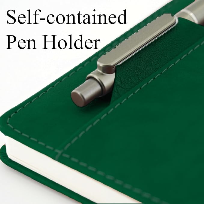 SLFreMint Premium Hardcover Notebook with Pen and Pen Holder Clip, Card Pockets, 240 Pages, College Ruled, 80GSM, Leather Note Book for Work, Study, Diary and Other Scenarios, Suitable Journal for Both Men and Women