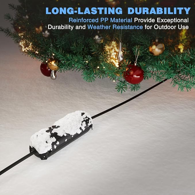 Flemoon [6 Pack] Outdoor Extension Cord Safety Cover with Waterproof Seal, Weatherproof Electrical Connection Box to Protect Outdoor Outlet, Plug, Socket, Christmas Holiday Decoration Light, Black