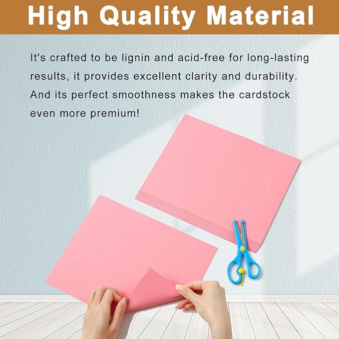 Silunkia 40 Sheets Candy Pink Cardstock 8.5 x 11 Craft Paper, 75lb Premium Heavyweight Paper Card Stock for Valentine's Day, DIY Cards Making, Greeting Cards, Party Decorations, Wedding Invitations