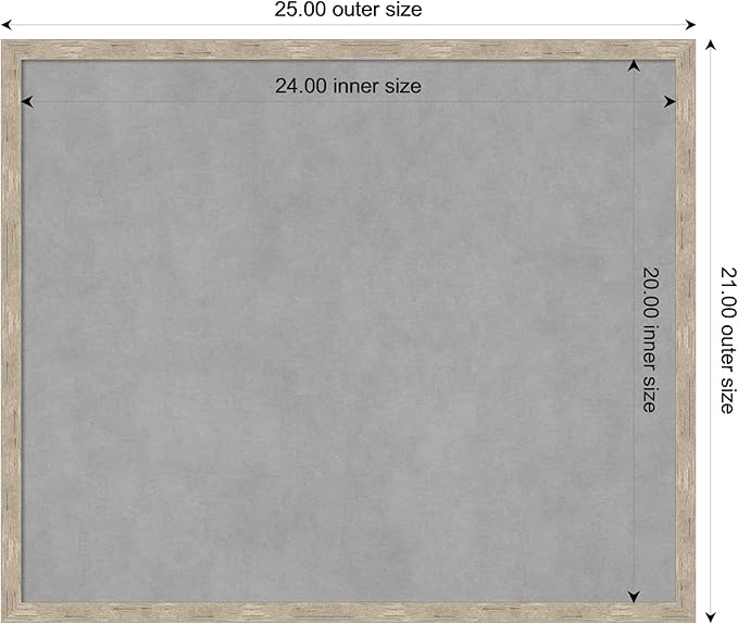 Amanti Art Silver Framed Magnetic Board 21x25 Medium Vision Board for use with Magnets, 100% Metal Sheet to Display Items as Office Decor or for Home Organization in mudroom, Kitchen or Kids Room
