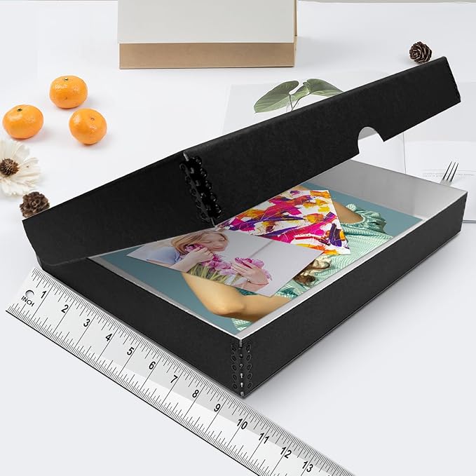 Lineco Archival Folio Storage Box. Metal Edge Archival Boxboard, Clamshell Lid. 9.5 x 12.5 x 1.75 inches.