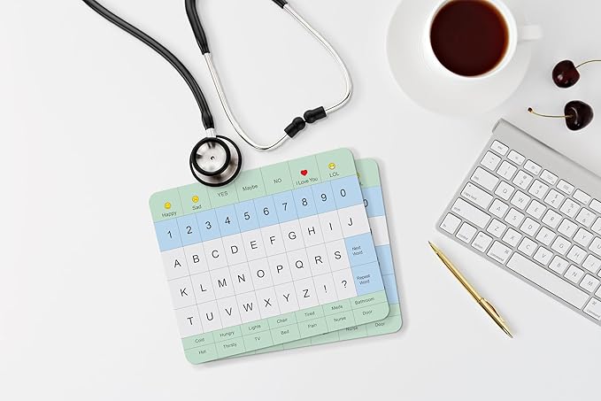 Communication Board For Adults- Non-Slip, Portable Letter Chart for Non-Verbal, Stroke Recovery, Effective Visual Aids for Non-Speaking Patients, Pain Scale, QWERTY or ABC (ABC)