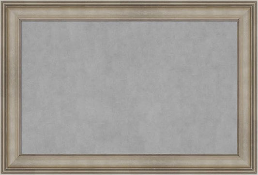 Amanti Art Silver Framed Magnetic Board 25x37 Large Vision Board for use with Magnets, 100% Metal Sheet to Display Items as Office Decor or for Home Organization in mudroom, Kitchen or Kids Room