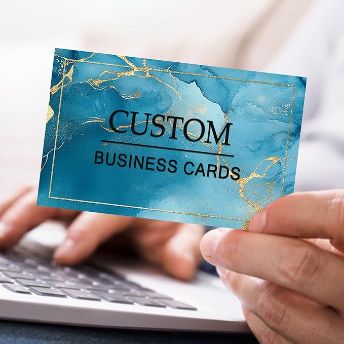 Custom Business Cards - Customizable Logo/Text/QR Code, 300gsm Matte Paper Front & Back Sides Printed, for Company/Business/Thanks Cards 100/200/500/1000/2000 Pcs