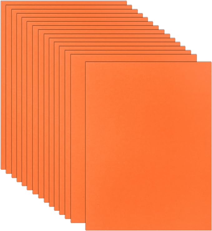 Guakicae 32 Sheets Orange Cardstock 8.5 x 11 for Halloween, 80lb Premium Pumpkin Color Card Stock for DIY Card Making, Halloween Decorations, School Scrapbooking, Memos