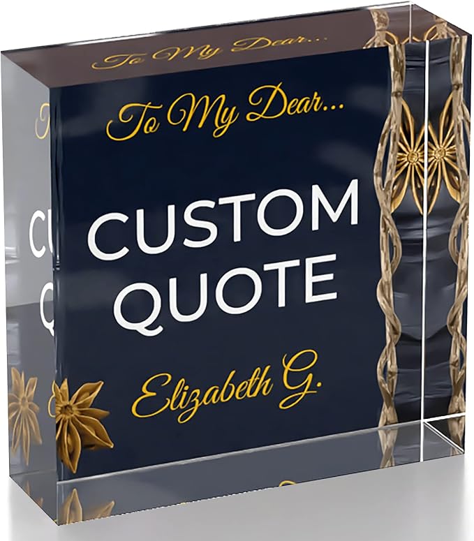 Custom Acrylic Sign Personalized, Custom Desk Name Plate, 18 Styles, (4"x4"), With Gift Box, USA Made by Acryluxe. (Trenton)