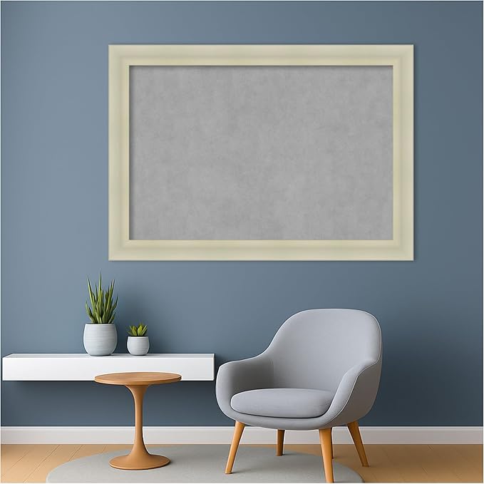 Amanti Art Silver Framed Magnetic Board 29x41 Large Vision Board for use with Magnets, 100% Metal Sheet to Display Items as Office Decor or for Home Organization in mudroom, Kitchen or Kids Room
