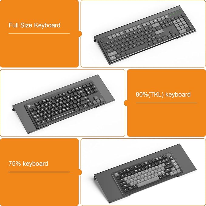 Beego Ergonomic Computer Keyboard Stand - Black Acrylic Keyboard Riser Tilted Keyboard Holder Keyboard Tray with Black Non-Slip Strip for Easy Typing at Home School Office Desk Accessories