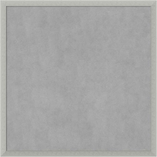 Amanti Art Silver Framed Magnetic Board 26x26 Medium Vision Board for use with Magnets, 100% Metal Sheet to Display Items as Office Decor or for Home Organization in mudroom, Kitchen or Kids Room
