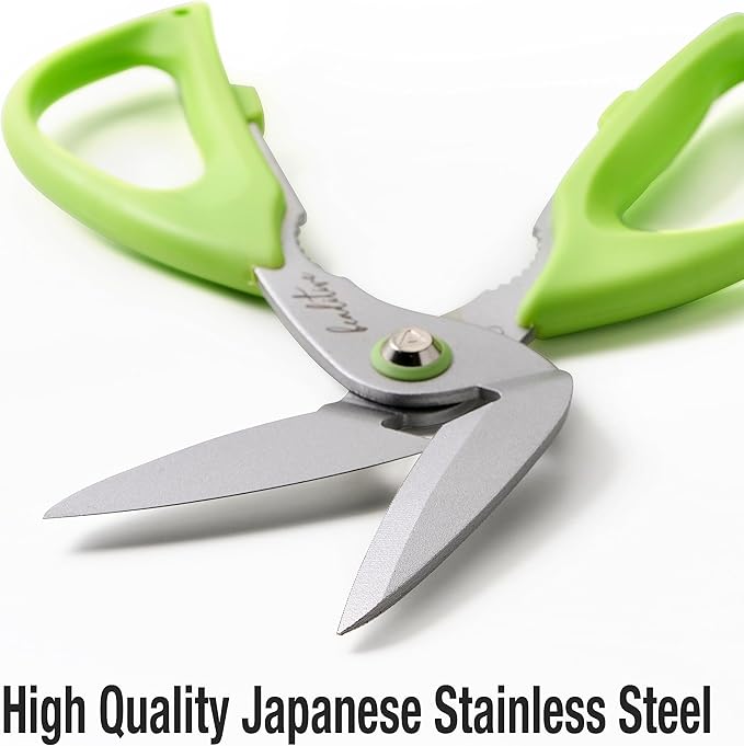 Beaditive Heavy Duty Multipurpose Angled Craft Scissors 7" - Japanese Stainless Steel, Serrated Blade - Craft Shears for Cardboard, Plastic, Leather, Fabrics, and Packaging