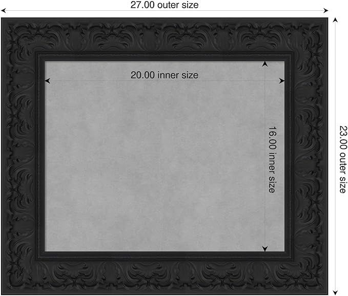Amanti Art Black Framed Magnetic Board 23x27 Small Vision Board for use with Magnets, 100% Metal Sheet to Display Items as Office Decor or for Home Organization in mudroom, Kitchen or Kids Room