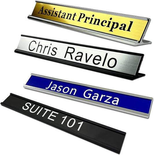 Personalized Name Plate With Wall Or Desk Holder Customized Engraving Sign 1x8