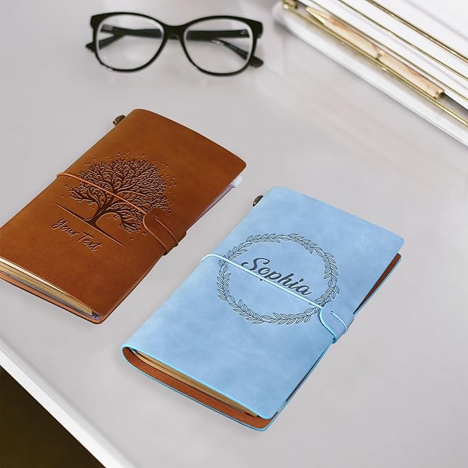 Bliver Personalized Leather Journal Custom Notebook Customized Engraved Journal Gift for Friends, Coworker,Graduation,Teacher