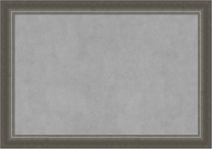 Amanti Art Silver Framed Magnetic Board 19x27 Medium Vision Board for use with Magnets, 100% Metal Sheet to Display Items as Office Decor or for Home Organization in mudroom, Kitchen or Kids Room