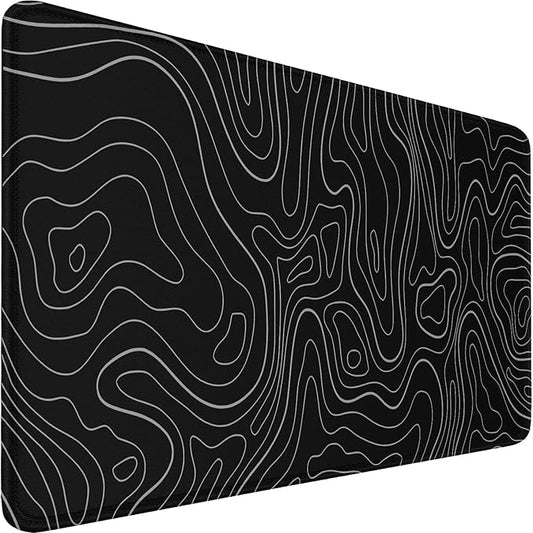 Large Extended Gaming Mouse Pad, 31.5x15.7 inch Computer Keyboard Mouse Mat, Water Resist Non-Slip Mousepad Rubber Base Long XXL Desk Mouse Pad for Gaming, Office & Home, Black White Lines
