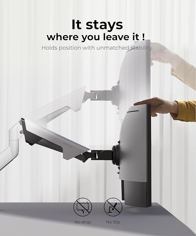 Modernsolid Heavy Duty Ultrawide Monitor Arm with RGB Lighting & USB Charging, Fits 34 to 49 inch Curved Screens, Supports 14 to 38 lbs, Adjustable Desk Mount, Compatible with Gaming Setup, White
