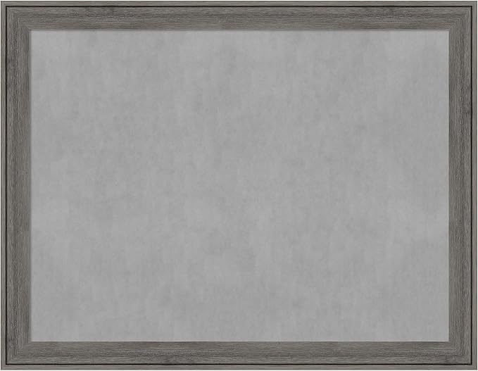 Amanti Art Grey Framed Magnetic Board 21x27 Medium Vision Board for use with Magnets, 100% Metal Sheet to Display Items as Office Decor or for Home Organization in mudroom, Kitchen or Kids Room