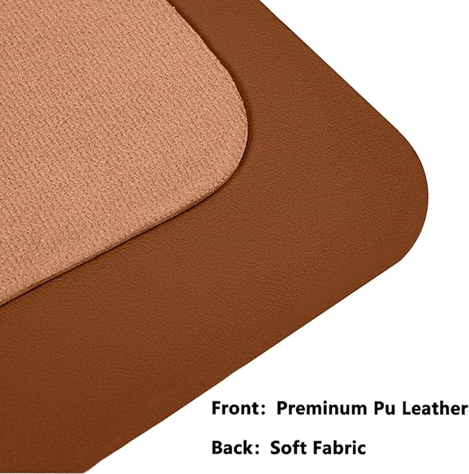 PU Leather Desk Pad Protector Gaming Mouse Pad Non Slip Desk Mat for Keyboard and Mouse Waterproof Desk Writing Pad for Office and Home Desk Accessories(Brown, 35.4 * 17.7)
