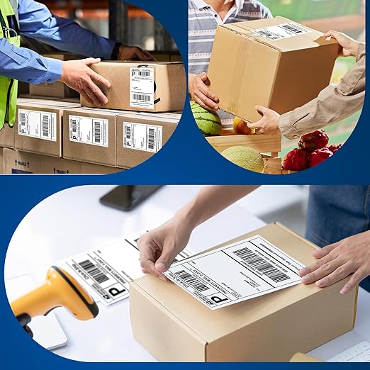 L LIKED 3300 PCS 4"x6" Direct Thermal Shipping Labels (220 Labels/Roll, 15 Rolls), Perforated White & Strong Adhesive, Compatible with DYMO 4XL 1744907, Zebra, Rollo