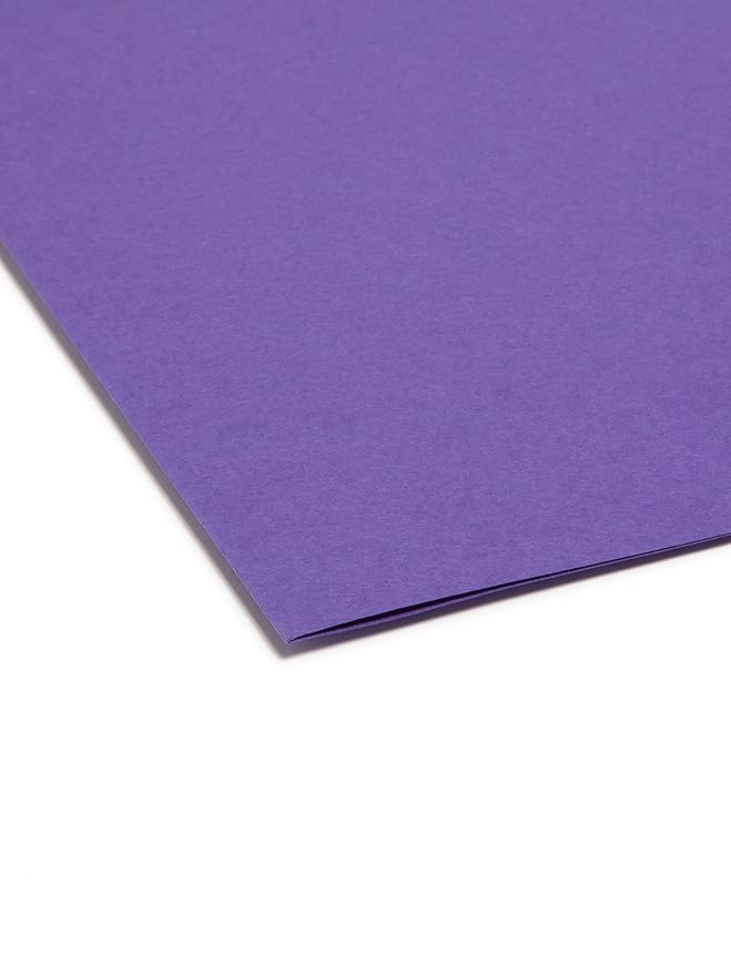 Smead Standard File Folders, 100 Count, Assorted Jewel Tone Colors, 1/3-Cut Tabs, Letter Size (11948)