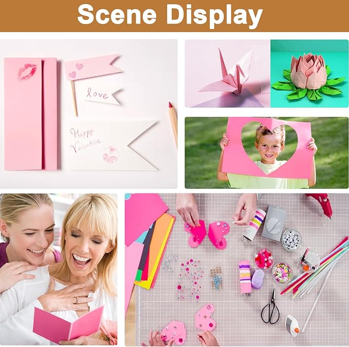 Silunkia 100 Sheets Candy Pink Cardstock 8.5 x 11 Crafting Paper, 200gsm/75lb Premium Christmas Paper Card Stock for Wedding Invitations, Cards Making, Greeting Cards, Girlfriend, Scrapbooking
