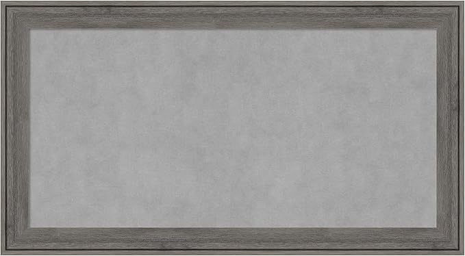 Amanti Art Grey Framed Magnetic Board 15x27 Small Vision Board for use with Magnets, 100% Metal Sheet to Display Items as Office Decor or for Home Organization in mudroom, Kitchen or Kids Room