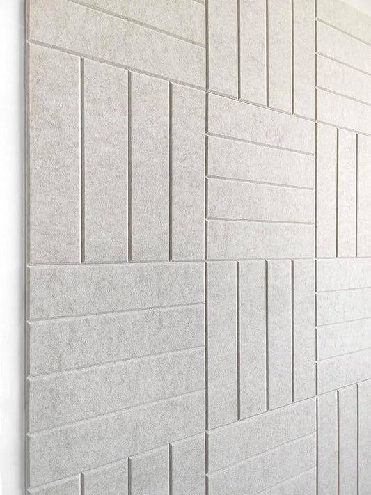 DECORITA Felt Bulletin Board Tiles | Modern Cork Board Alternative | Large Cork Boards for Walls | Aesthetic Felt Wall Panels for Office & Home Decor | Pinboard & Photo Board (12-Pack) | Ivory