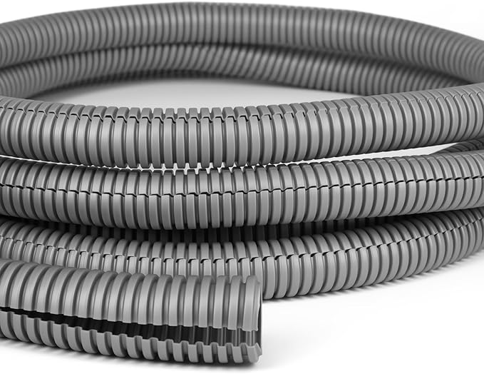 Split Wire Loom Tubing, 10,25ft Cord Protectors from Pets No Chew, Flexible Wire Covers Cord Protectors, Protective Split Cable Sleeve for Automotive Home Industrial Wires(Grey, 1.12inch-10ft)