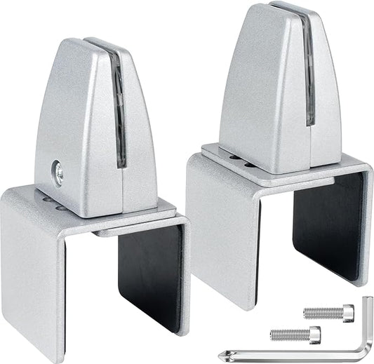2 Packs Sneeze Guard Support, Aluminum Vertical Partition Board Clamp, Acrylic Desk Divider Support Clamp, Desk Shield Privacy Panel Clamps for Clear Shield for Countertop Reception