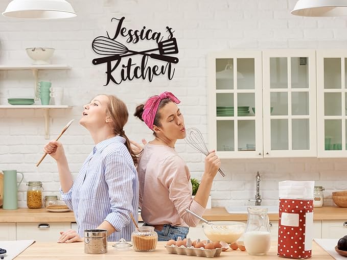 Custom Kitchen Name Sign, Personalized Metal Kitchen Sign, Housewarming Cooking lover Gifts, Mom's Day Gifts, Kitchen Gift for Grandma